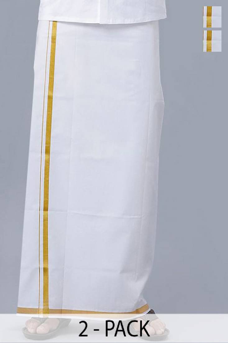 White cotton basic dhoti