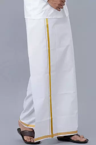 White cotton basic dhoti