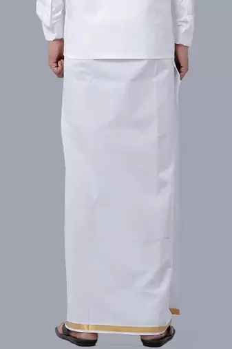 White cotton basic dhoti