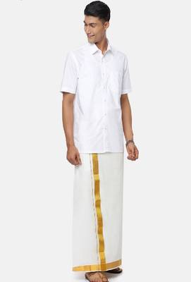 cream color cotton mens dhoti 1