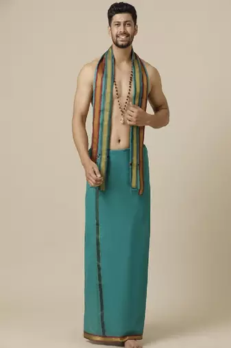 Green cotton dhoti not specified style