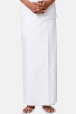 white color pure cotton dhoti for men 1