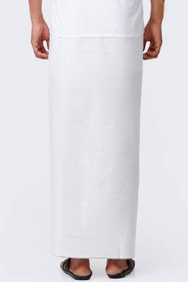 white color pure cotton dhoti for men 3