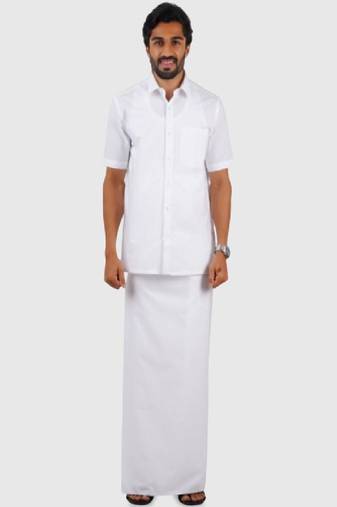 white plain design pure cotton mens dhoti