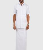 White plain cotton dhoti