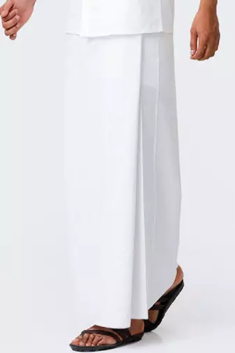 White plain cotton dhoti