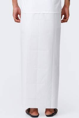 white pure cotton single layer mens dhoti style 2