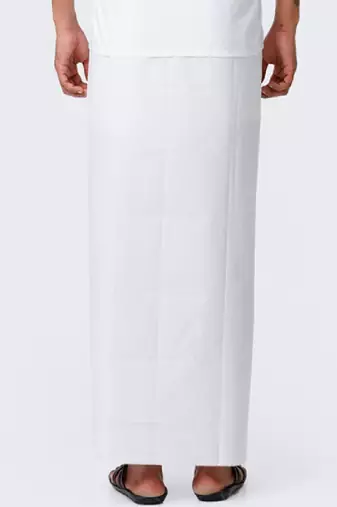 White plain cotton dhoti