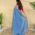 Blue color embroidery and floral,bird parttern work art silk saree