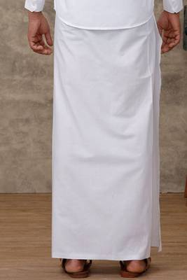 white color traditional style cotton dhoti for men 2