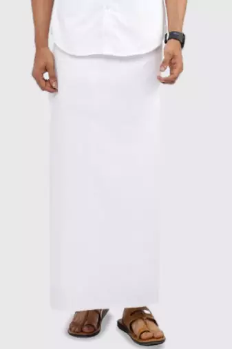 White plain cotton dhoti - dhoti (plain work, plain style)