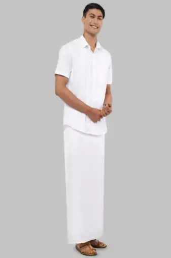 White plain cotton dhoti - dhoti (plain work, plain style)