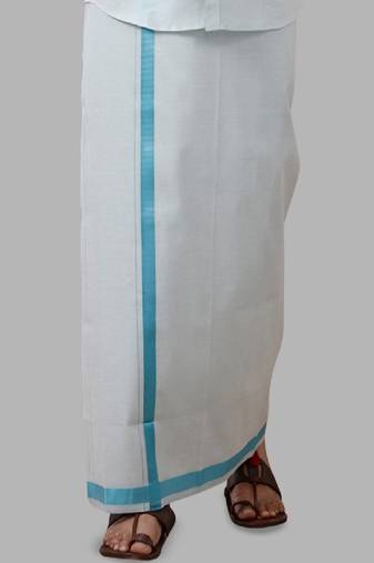 Cyan dhoti cotton tissue dhoti ethnic