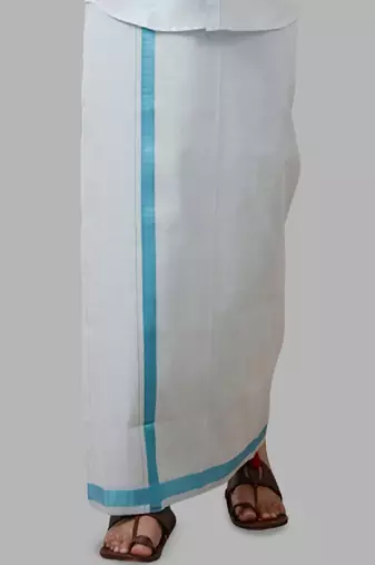 Cyan dhoti cotton tissue dhoti ethnic