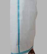 Cyan dhoti cotton tissue dhoti ethnic