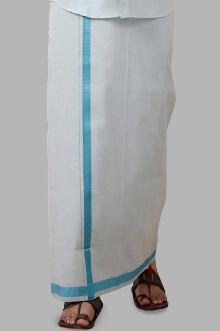 Cyan dhoti cotton tissue dhoti ethnic