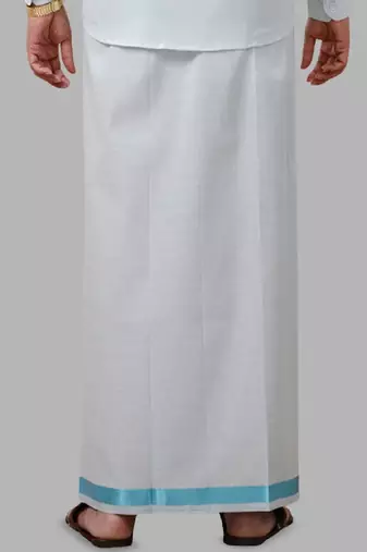 Cyan dhoti cotton tissue dhoti ethnic