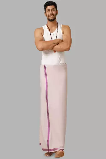 Purple dhoti cotton