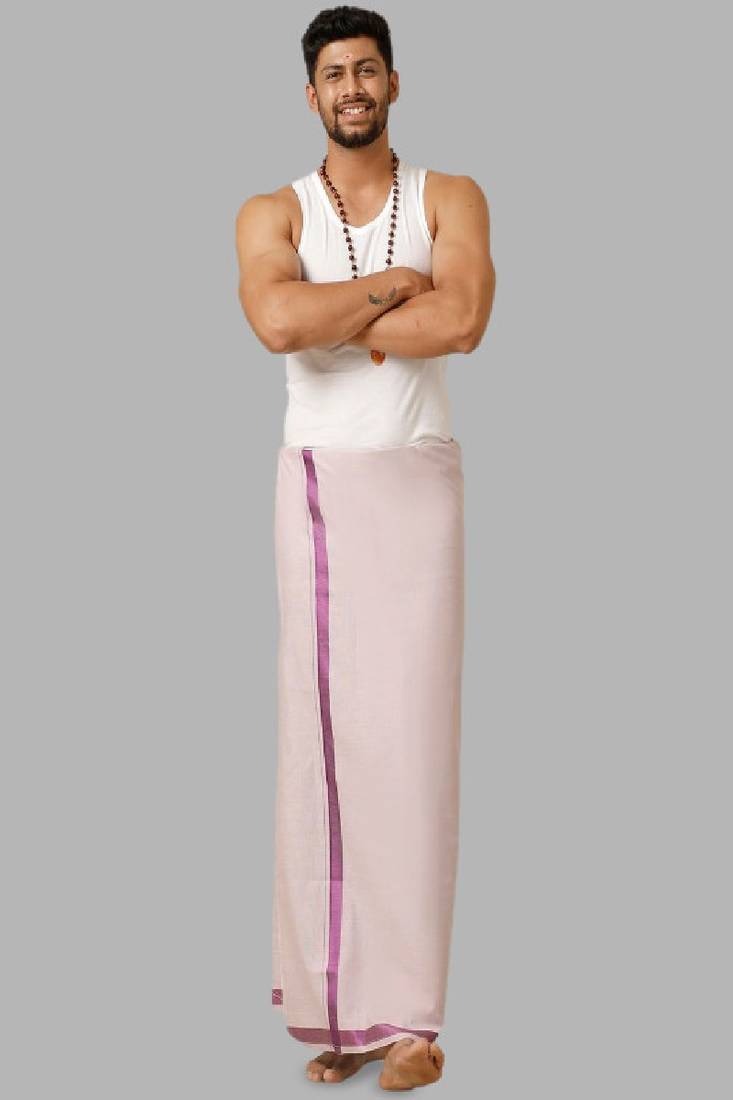 Purple dhoti cotton