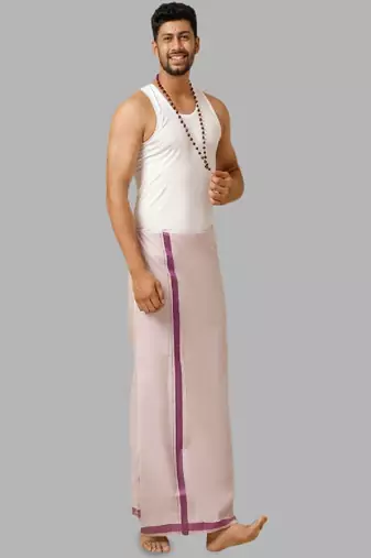 Purple dhoti cotton