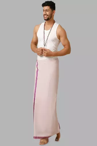 Purple dhoti cotton