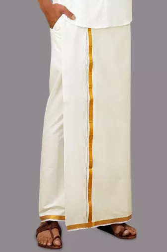 White plain cotton dhoti