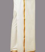 White plain cotton dhoti