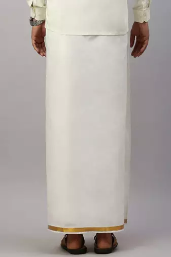 White plain cotton dhoti