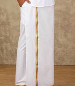 White plain cotton basic dhoti