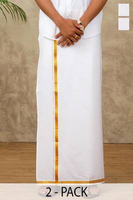 white plain cotton dhoti casual wear men 1