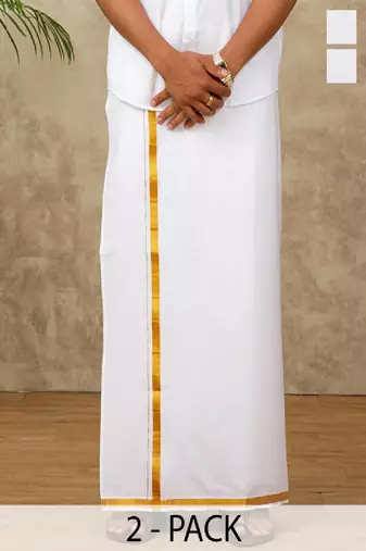 White plain cotton dhoti casual