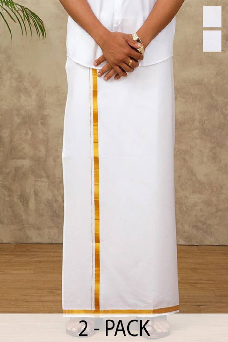 White plain cotton dhoti casual