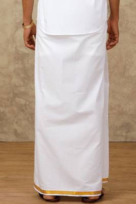 white plain cotton dhoti casual wear men 2
