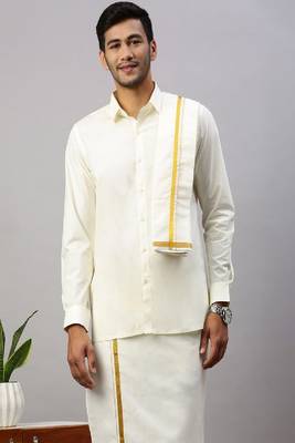 cream cotton mens dhoti 2