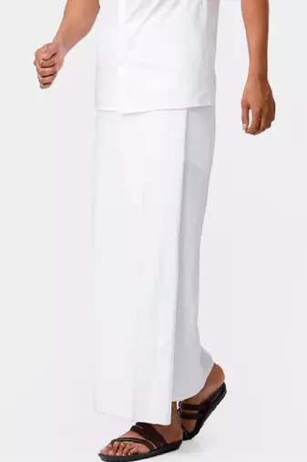 White plain cotton dhoti