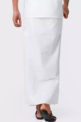 White plain cotton dhoti