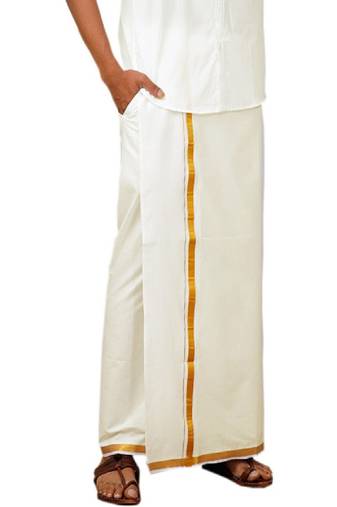 Cream cotton dhoti