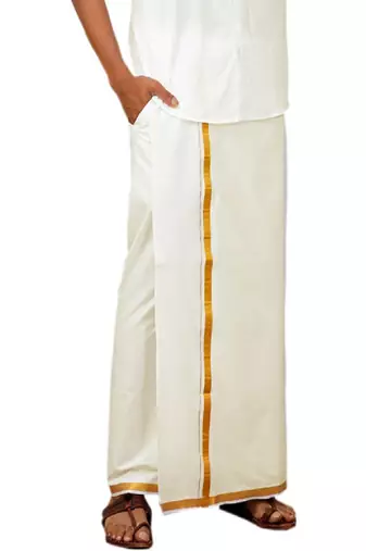 Cream cotton dhoti