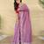 Purple color embroidery and floral,bird parttern work art silk saree