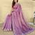 Purple color embroidery and floral,bird parttern work art silk saree
