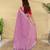 Purple color embroidery and floral,bird parttern work art silk saree