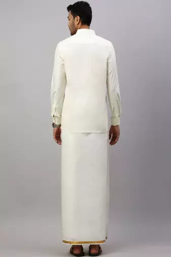 Cream cotton dhoti