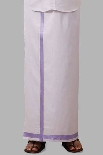 White zari cotton dhoti