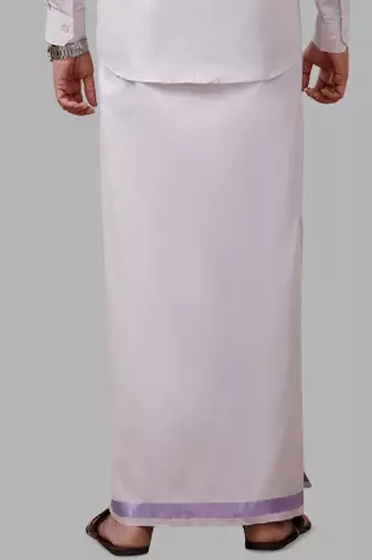 White zari cotton dhoti