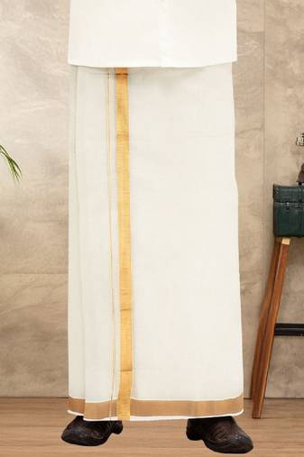Cream dhoti plain cotton