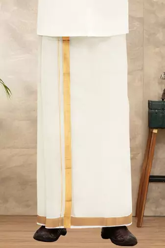 Cream dhoti plain cotton