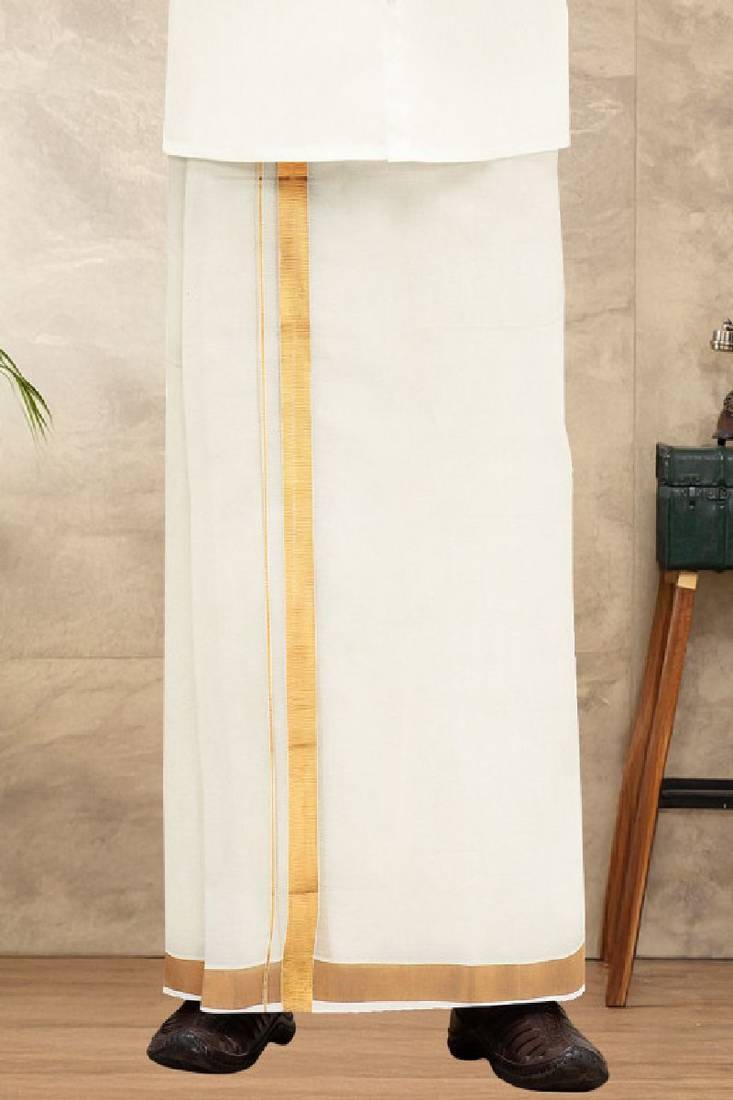 Cream dhoti plain cotton