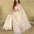 White color embroidery and floral,bird parttern work art silk saree