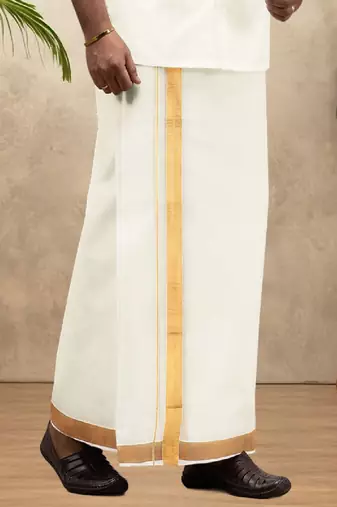 Cream dhoti plain cotton