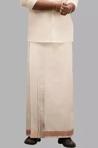 Copper plain regular fit dhoti